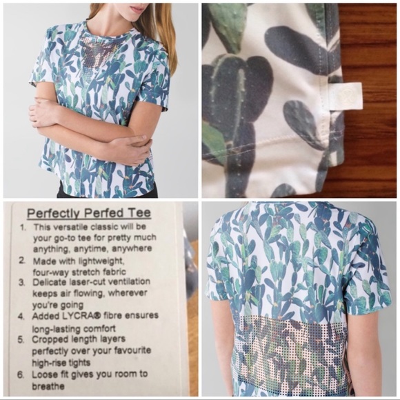 Lululemon Perfectly Perfed Tee in Mini Prickly Pear size 6 - Picture 4 of 5